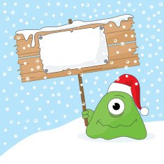 Monster with Sign