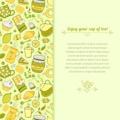 Vector tea illustration for template card N5