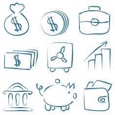 Vector sketch money icons N3