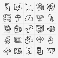 doodle web icons set N4