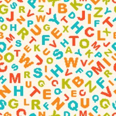 Seamless pattern with letters of alphabet