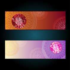 Abstract ethnic pattern card set