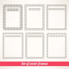 six simple patterned frames