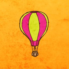 Hot Air Balloon on Grunge Background
