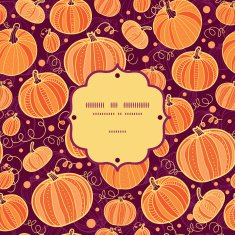 Thanksgiving pumpkins frame seamless pattern background