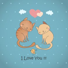 Funny cats falling in love