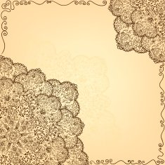 Banner with lace doily and place for your text
