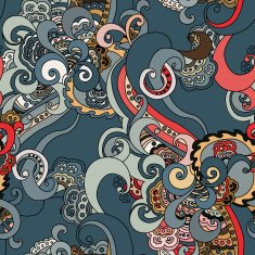 Abstract vector seamless pattern with swirls