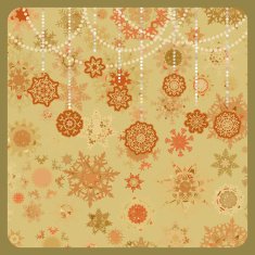 Colorful retro snowflake pattern EPS 8 N2