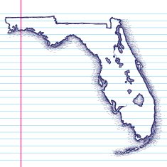 Hand-Drawn Map of Florida