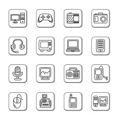 Digital Products Doodle Icons