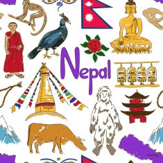 Sketch Nepal seamless pattern N2