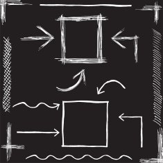 Vector Chalk Arrows Hand drawn vector illustration N2