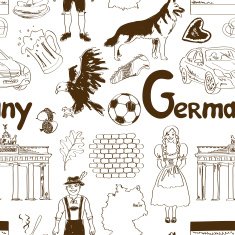 Sketch Germany seamless pattern N3