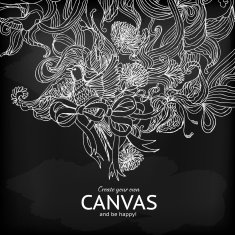Vector elegance black and white card illustration