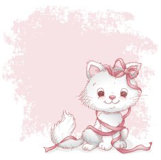 Gift wrapped cat in ribbon
