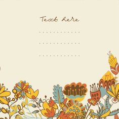 border with abstract hand-drawn flowers N17