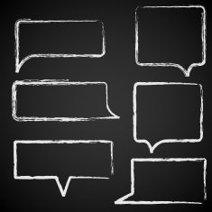 Speech bubbles drawed with chalk