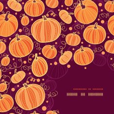 Thanksgiving pumpkins corner decor pattern background
