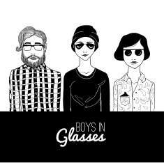 Three doodle man in sunglasses
