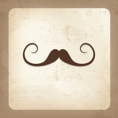 Vintage card with mustache
