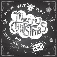 Merry Christmas doodle chalkboard