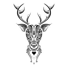Deer head Ethnic pattern N4