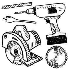 Power tools vector sketch