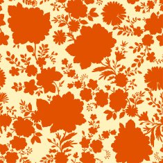 Orange Floral Seamless Pattern