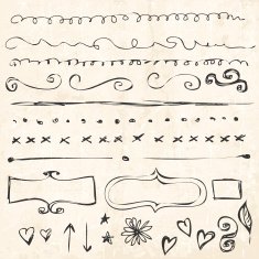 Hand-drawn vector doodles set N4