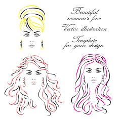 Womans face Vector illustration Template for your design