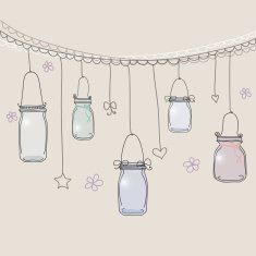 Hand drawn jars background