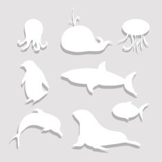 Paper Sea Animals Set