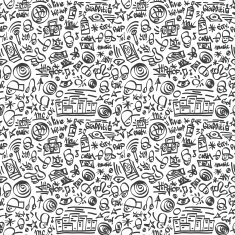 rap hip hop - seamless vector background