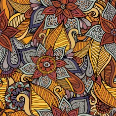 Decorative autumn floral pattern