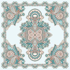 Traditional ornamental floral paisley bandanna N553
