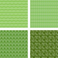 Seamless Doodle Pattern Set Lime Green