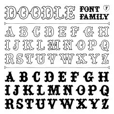 Hand drawn doodle font family N7 Vector illustration