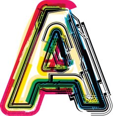 Colorful Grunge LETTER a N4