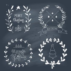 Christmas design elements and lettering N2