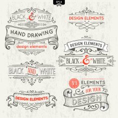 hand drawing elements and banners N5