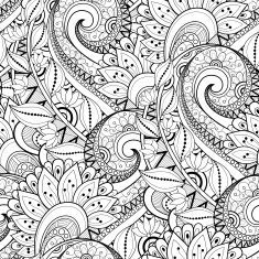 Seamless Monochrome Floral Pattern (Vector) N36