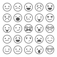Set of smiley icons different emotions