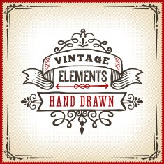 Hand Drawn Vintage Label N25