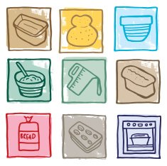 Baking bread icons
