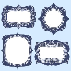 Vintage Ornate frames in navy blue N3