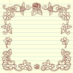 Rose Scroll frame on sketch paper