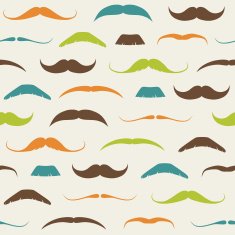 Vintage Seamless Pattern with Mustaches