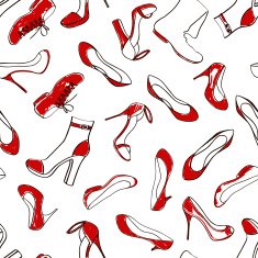 Seamless pattern of women footwear N2