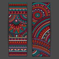 Abstract vintage ethnic card set N2